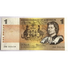 AUSTRALIA 1966 . ONE 1 DOLLAR BANKNOTE . COOMBS/WILSON . STAR NOTE